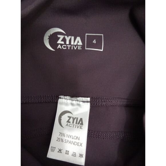 Zyia Active sz 4 purple yoga workout leggings capri stretch active wear - Picture 10 of 13
